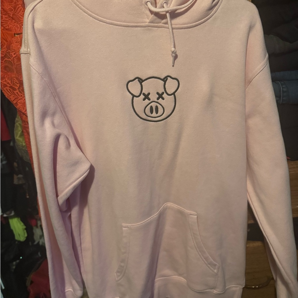 Pink Shaun Dawson Jeffery star Hoodie with Pig Graphic